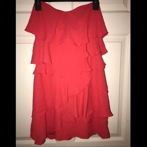 Red ruffle dress